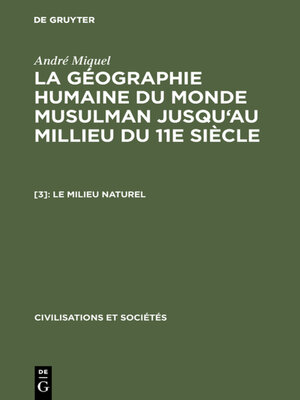 cover image of Le milieu naturel